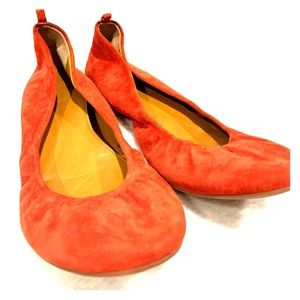 J. Crew Red/Orange Suede Flats